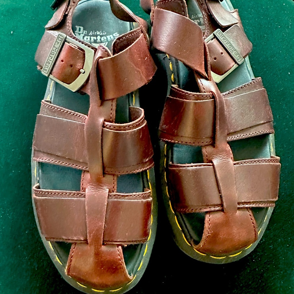 Dr. Martens red/brown leather sandals